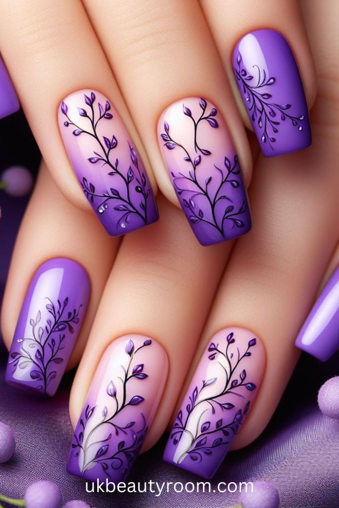 Purple Spring Nails Designs