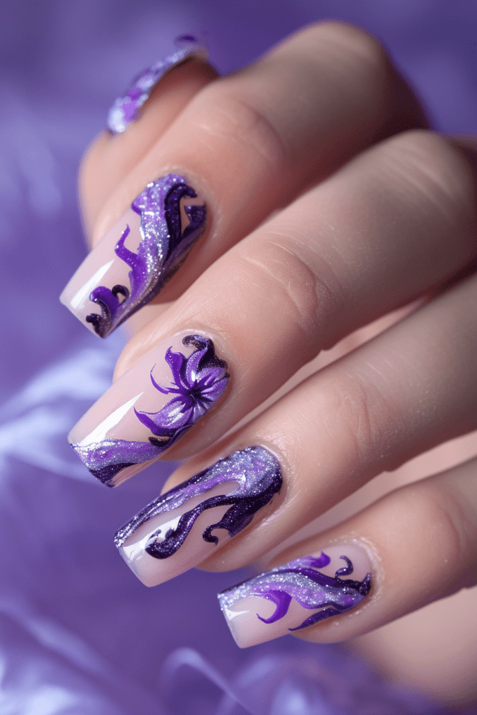 Purple Spring Nails Designs