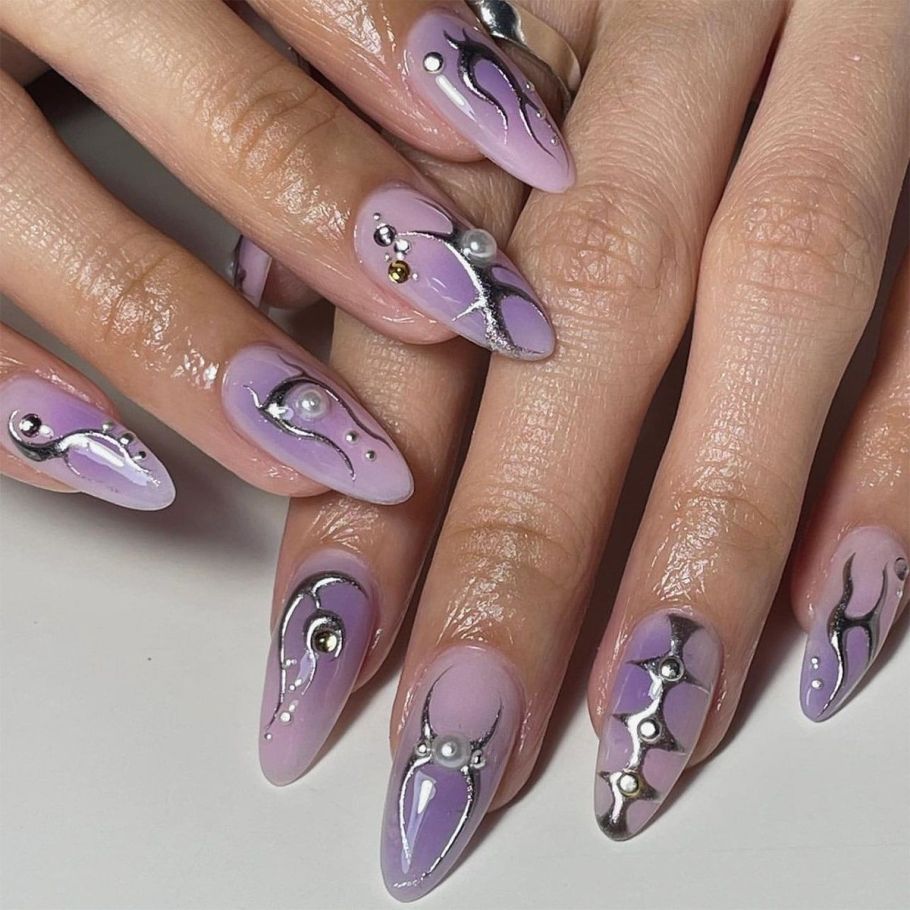 Purple Spring Nails Designs