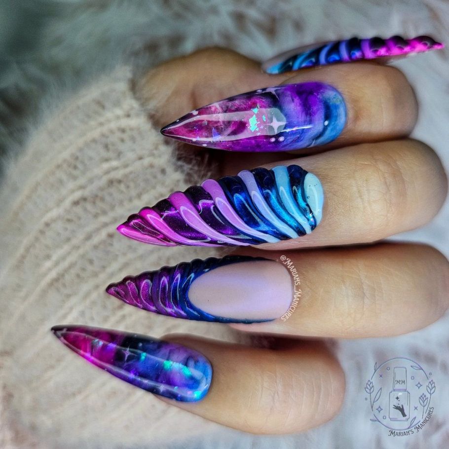 Purple Spring Nails Designs