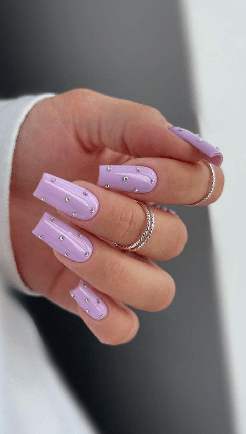 Purple Spring Nails Designs