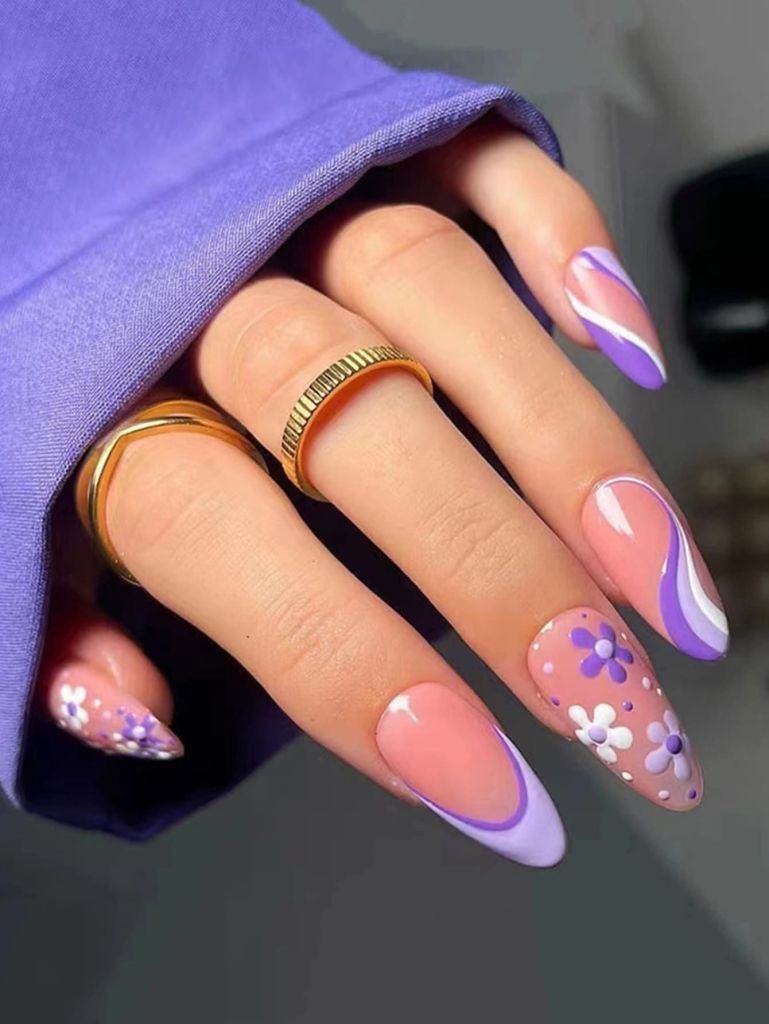 Purple Spring Nails Designs